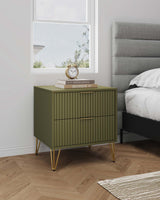 DUMBO 2.0 Nightstand in Olive Green by Manhattan Comfort at Eve Furniture
