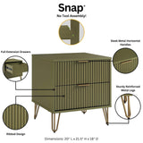 DUMBO 2.0 Nightstand in Olive Green by Manhattan Comfort at Eve Furniture