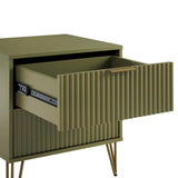 DUMBO 2.0 Nightstand in Olive Green by Manhattan Comfort at Eve Furniture