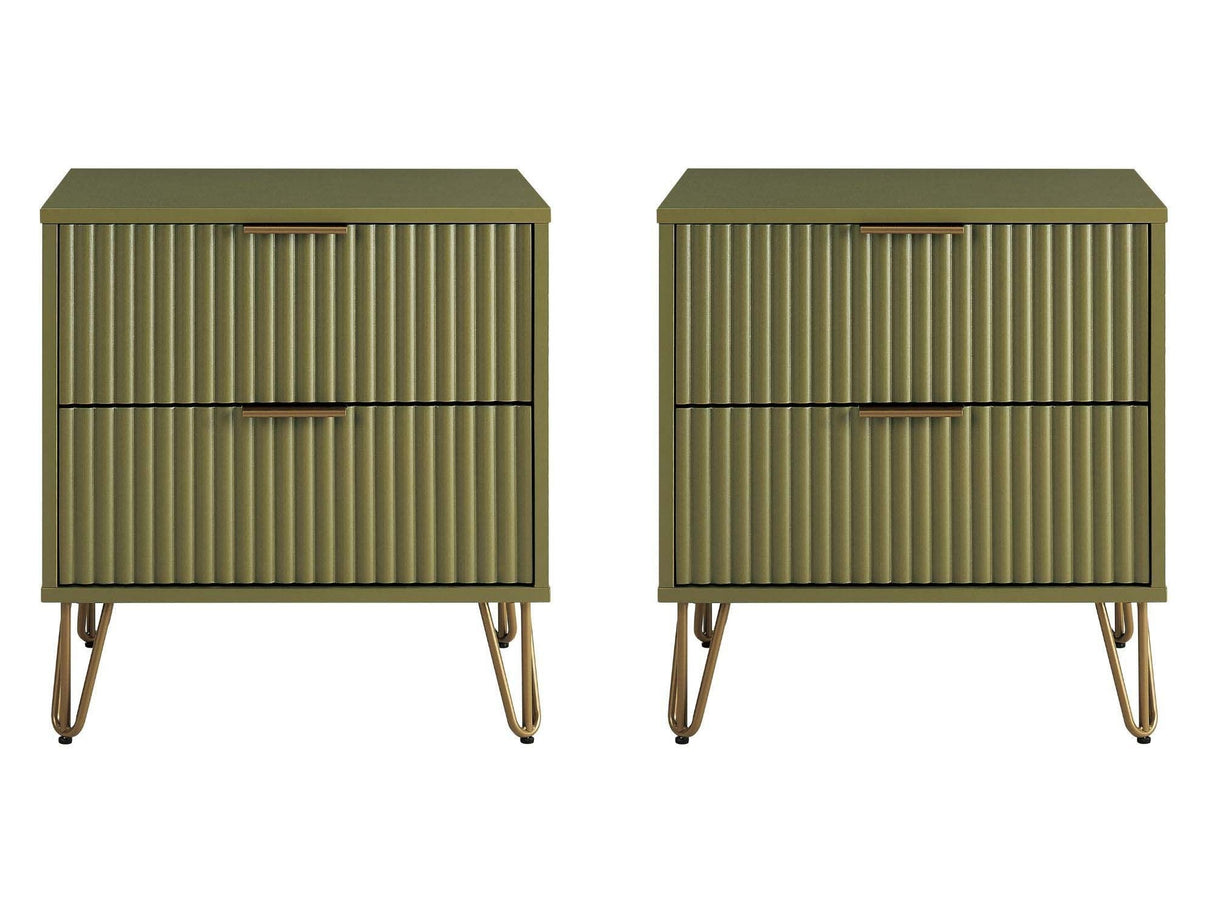 DUMBO 2.0 Nightstand in Olive Green (set of 2) by Manhattan Comfort at Eve Furniture