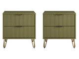 DUMBO 2.0 Nightstand in Olive Green (set of 2) by Manhattan Comfort at Eve Furniture
