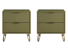 DUMBO 2.0 Nightstand in Olive Green (set of 2) by Manhattan Comfort at Eve Furniture