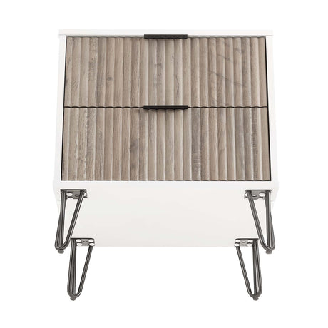 DUMBO 2.0 Nightstand in White and Rustic Grey by Manhattan Comfort at Eve Furniture