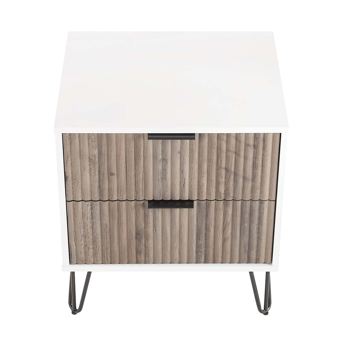 DUMBO 2.0 Nightstand in White and Rustic Grey by Manhattan Comfort at Eve Furniture