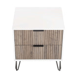 DUMBO 2.0 Nightstand in White and Rustic Grey by Manhattan Comfort at Eve Furniture