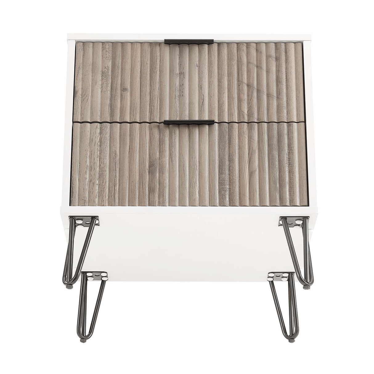 DUMBO 2.0 Nightstand in White and Rustic Grey by Manhattan Comfort at Eve Furniture