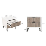DUMBO 2.0 Nightstand in White and Rustic Grey by Manhattan Comfort at Eve Furniture