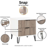 DUMBO 2.0 Nightstand in White and Rustic Grey by Manhattan Comfort at Eve Furniture