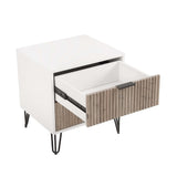 DUMBO 2.0 Nightstand in White and Rustic Grey by Manhattan Comfort at Eve Furniture