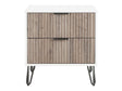 DUMBO 2.0 Nightstand in White and Rustic Grey by Manhattan Comfort at Eve Furniture