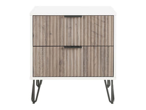 DUMBO 2.0 Nightstand in White and Rustic Grey by Manhattan Comfort at Eve Furniture