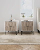 DUMBO 2.0 Nightstand in White and Rustic Grey (set of 2) by Manhattan Comfort at Eve Furniture