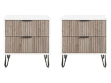 DUMBO 2.0 Nightstand in White and Rustic Grey (set of 2) by Manhattan Comfort at Eve Furniture