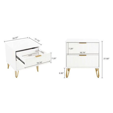 DUMBO 2.0 Nightstand in White by Manhattan Comfort at Eve Furniture