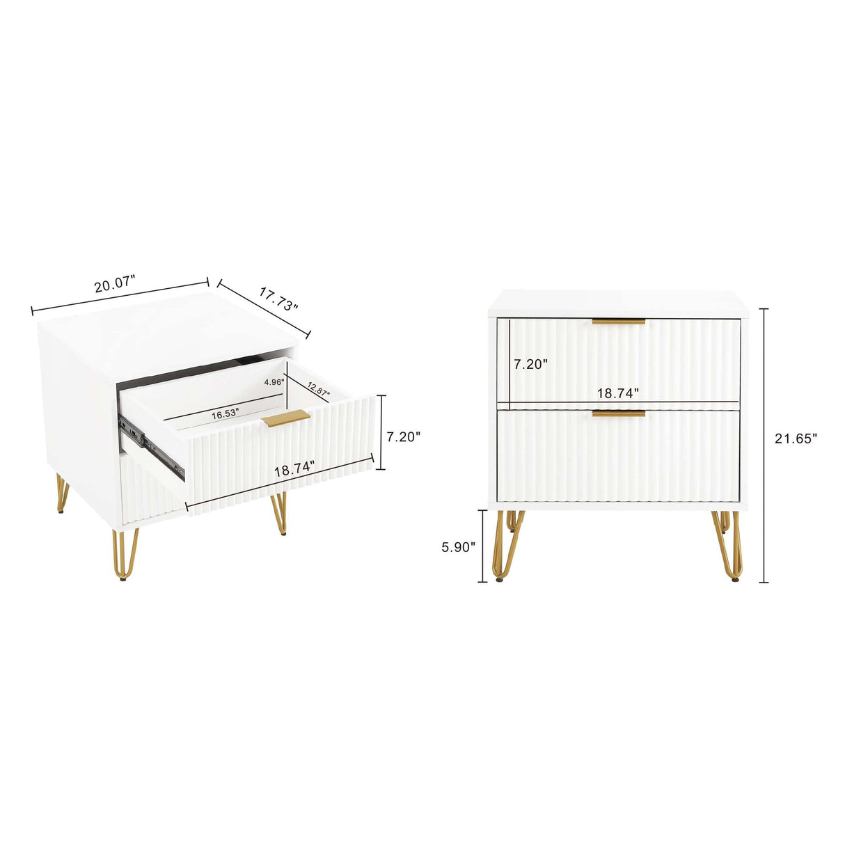 DUMBO 2.0 Nightstand in White by Manhattan Comfort at Eve Furniture