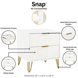 DUMBO 2.0 Nightstand in White by Manhattan Comfort at Eve Furniture