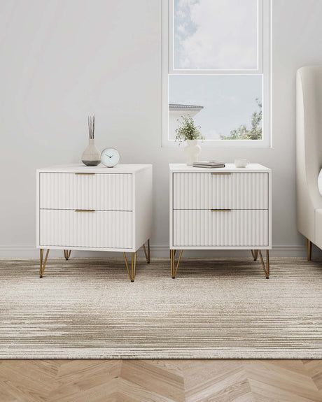 DUMBO 2.0 Nightstand in White (set of 2) by Manhattan Comfort at Eve Furniture