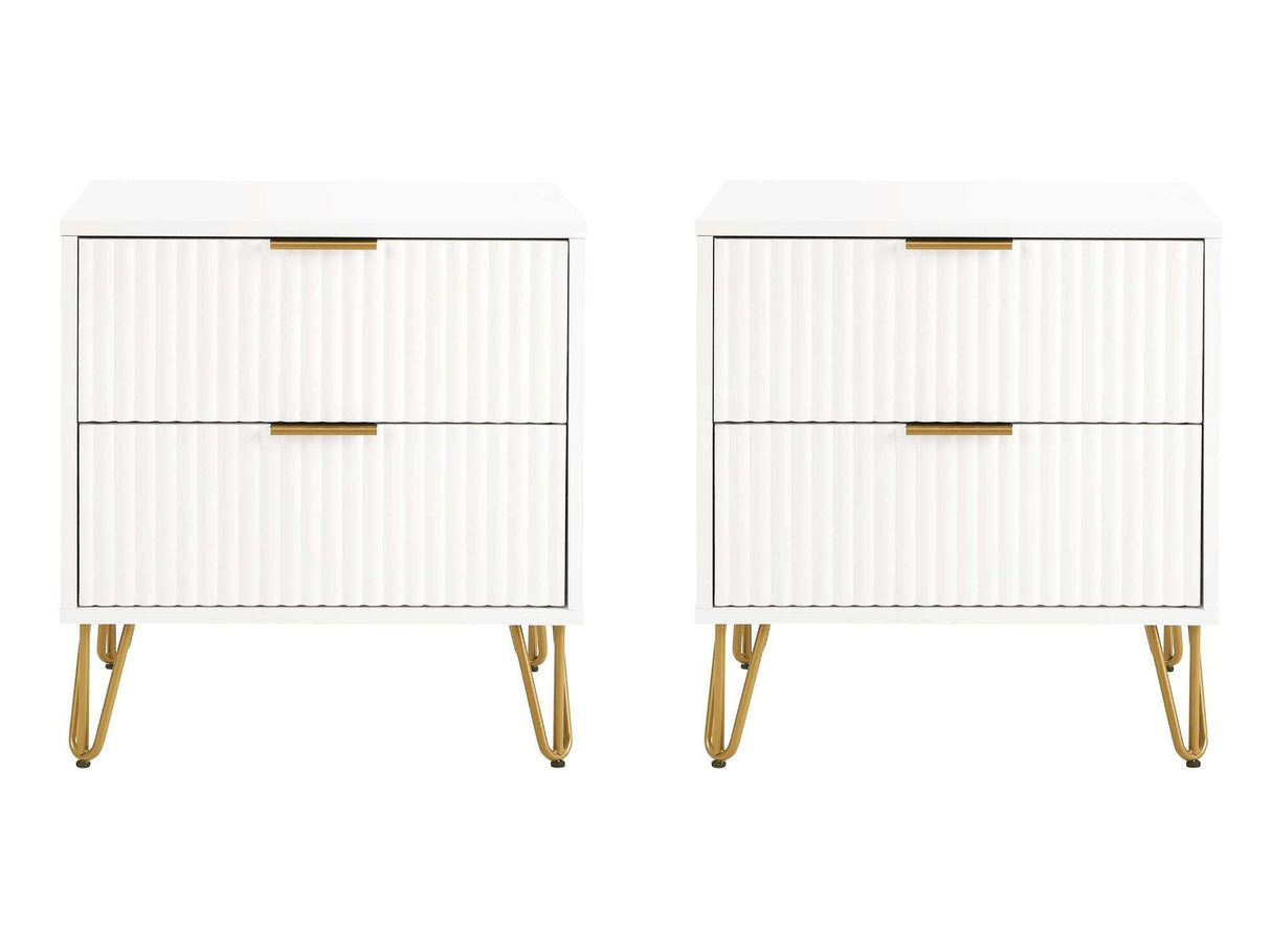 DUMBO 2.0 Nightstand in White (set of 2) by Manhattan Comfort at Eve Furniture
