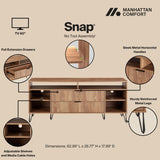 DUMBO 63" TV Stand in Golden Brown by Manhattan Comfort at Eve Furniture