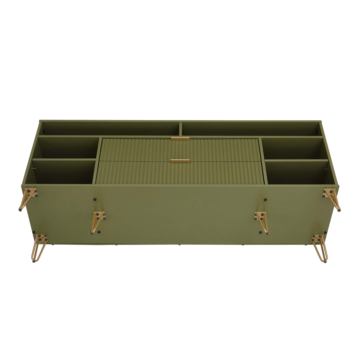 DUMBO 63" TV Stand in Olive Green by Manhattan Comfort at Eve Furniture