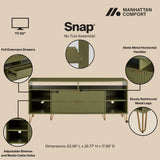 DUMBO 63" TV Stand in Olive Green by Manhattan Comfort at Eve Furniture