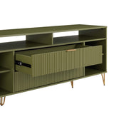 DUMBO 63" TV Stand in Olive Green by Manhattan Comfort at Eve Furniture