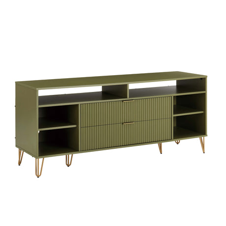 DUMBO 63" TV Stand in Olive Green by Manhattan Comfort at Eve Furniture