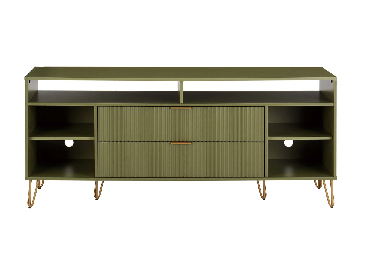 DUMBO 63" TV Stand in Olive Green by Manhattan Comfort at Eve Furniture