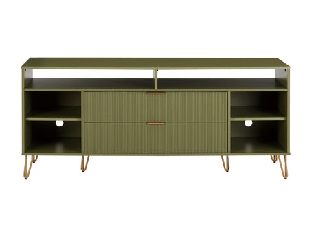 DUMBO 63" TV Stand in Olive Green by Manhattan Comfort at Eve Furniture