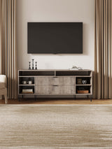 DUMBO 63" TV Stand in Rustic Grey by Manhattan Comfort at Eve Furniture