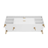 DUMBO 63" TV Stand in White by Manhattan Comfort at Eve Furniture