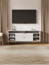 DUMBO 63" TV Stand in White by Manhattan Comfort at Eve Furniture