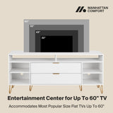 DUMBO 63" TV Stand in White by Manhattan Comfort at Eve Furniture