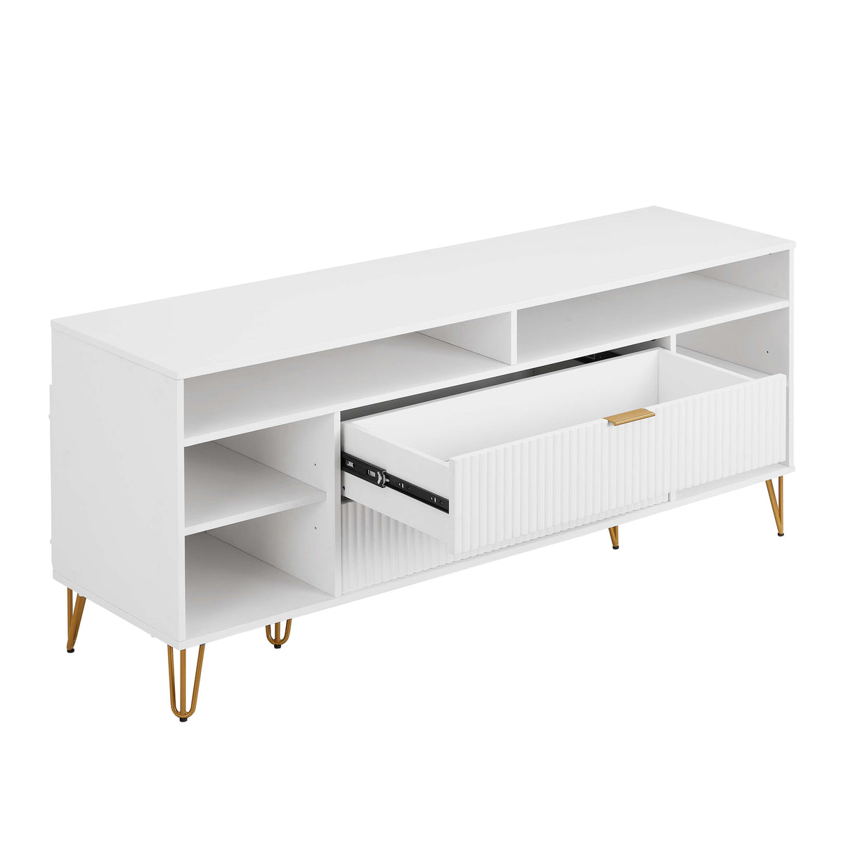 DUMBO 63" TV Stand in White by Manhattan Comfort at Eve Furniture