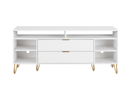 DUMBO 63" TV Stand in White by Manhattan Comfort at Eve Furniture