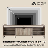DUMBO 85" TV Stand in Golden Brown by Manhattan Comfort at Eve Furniture