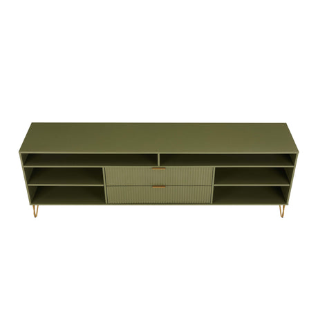 DUMBO 85" TV Stand in Olive Green by Manhattan Comfort at Eve Furniture
