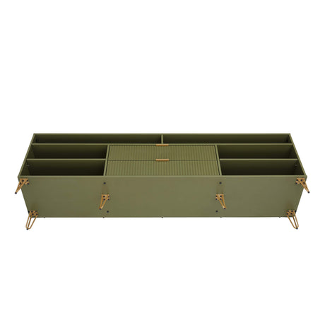 DUMBO 85" TV Stand in Olive Green by Manhattan Comfort at Eve Furniture