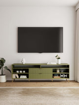 DUMBO 85" TV Stand in Olive Green by Manhattan Comfort at Eve Furniture