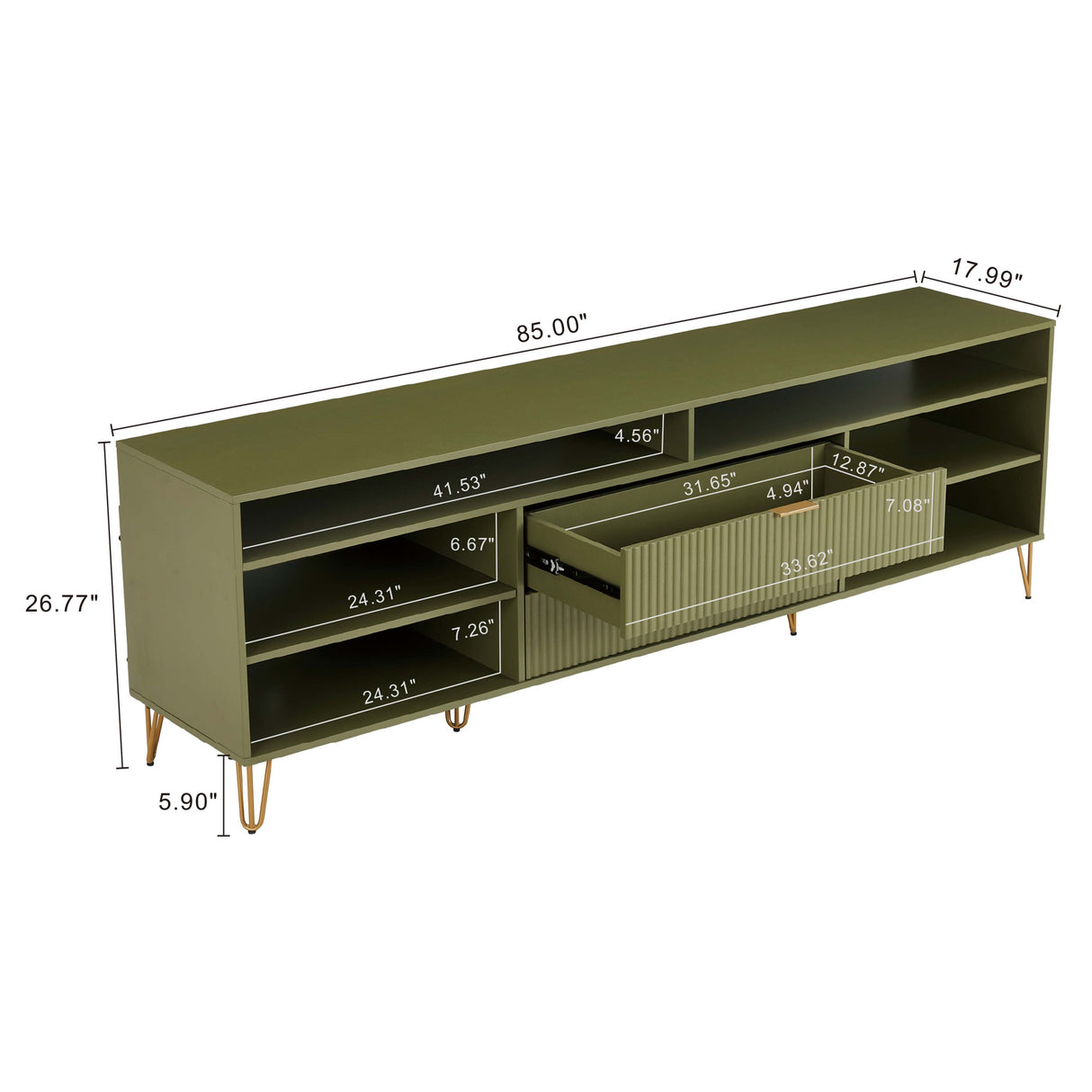 DUMBO 85" TV Stand in Olive Green by Manhattan Comfort at Eve Furniture