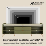 DUMBO 85" TV Stand in Olive Green by Manhattan Comfort at Eve Furniture
