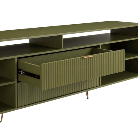 DUMBO 85" TV Stand in Olive Green by Manhattan Comfort at Eve Furniture