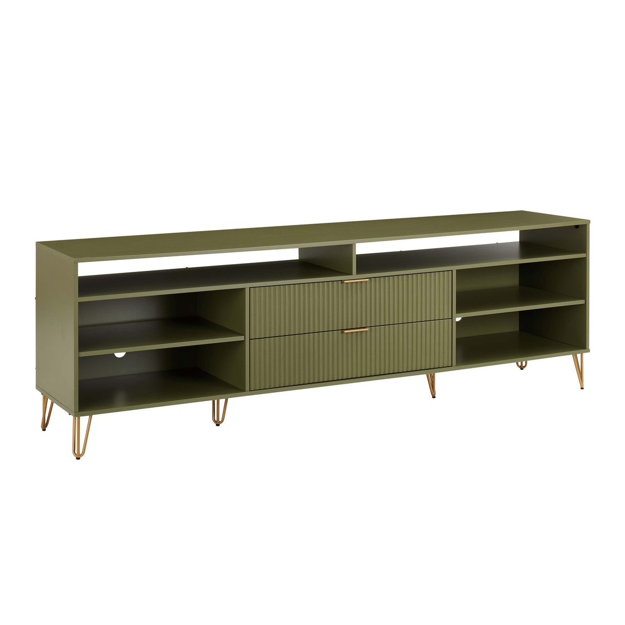 DUMBO 85" TV Stand in Olive Green by Manhattan Comfort at Eve Furniture
