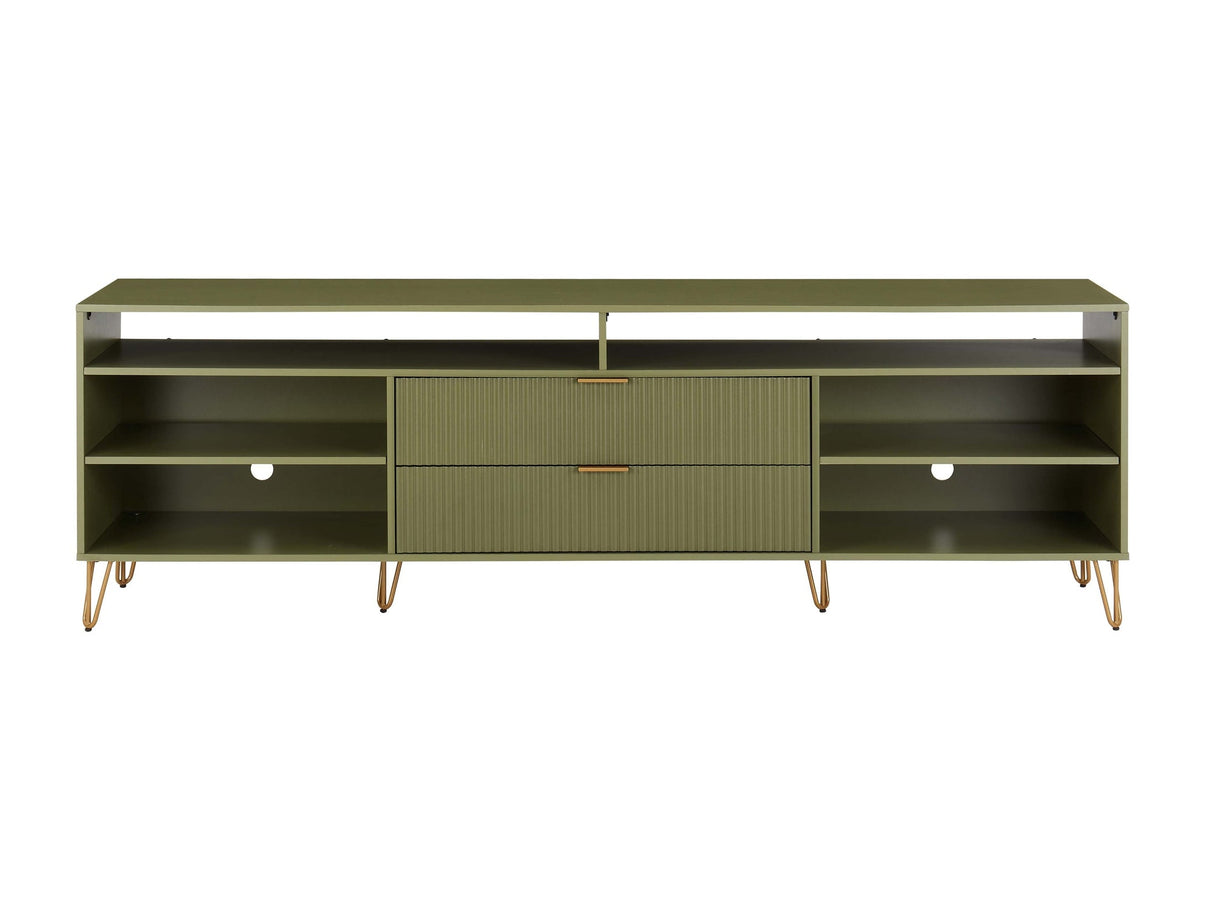 DUMBO 85" TV Stand in Olive Green by Manhattan Comfort at Eve Furniture