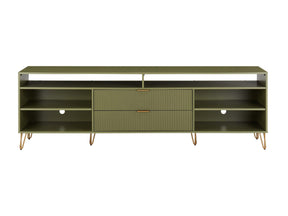 DUMBO 85" TV Stand in Olive Green by Manhattan Comfort at Eve Furniture