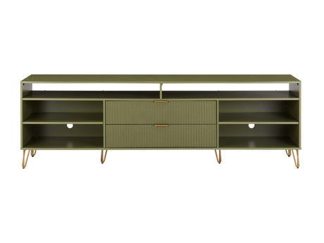 DUMBO 85" TV Stand in Olive Green by Manhattan Comfort at Eve Furniture
