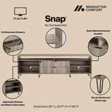 DUMBO 85" TV Stand in Rustic Grey by Manhattan Comfort at Eve Furniture