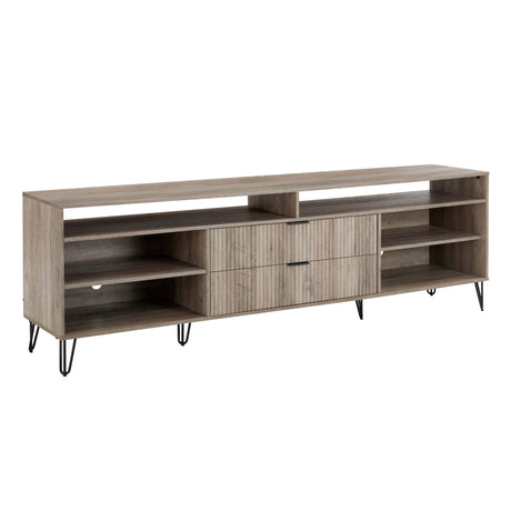 DUMBO 85" TV Stand in Rustic Grey by Manhattan Comfort at Eve Furniture