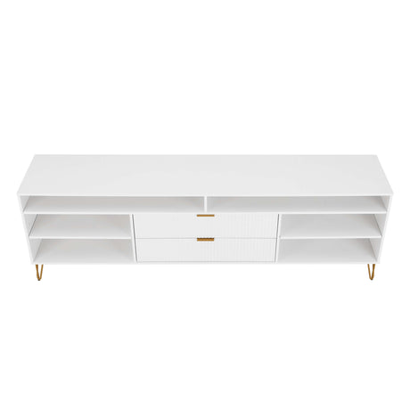 DUMBO 85" TV Stand in White by Manhattan Comfort at Eve Furniture