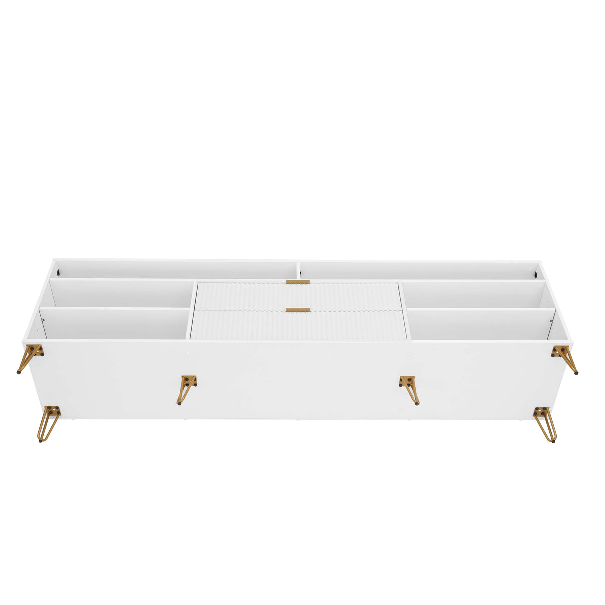 DUMBO 85" TV Stand in White by Manhattan Comfort at Eve Furniture